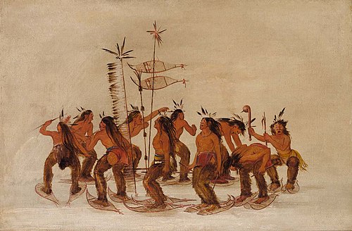 Snowshoe Dance at the First Snowfall, 1836, George Catlin