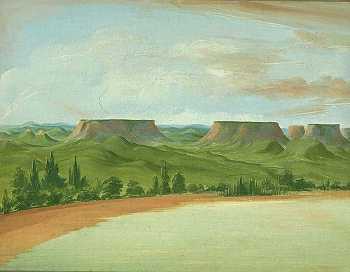 Square Hills, 1200 Miles above St. Louis, 1832, George Catlin
