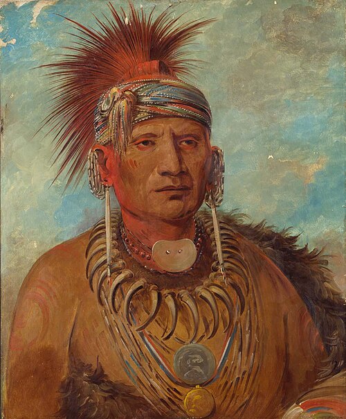 Neu-mon-ya, Walking Rain, War Chief, 1844, George Catlin