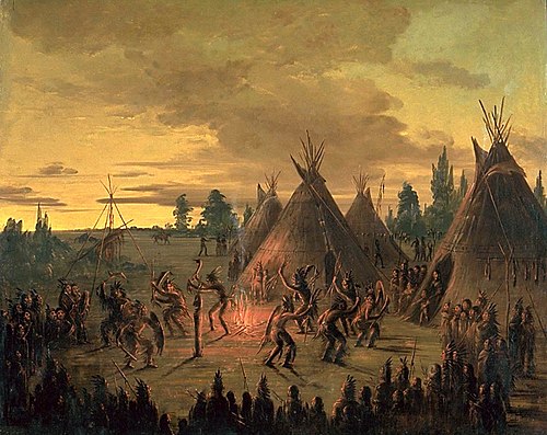 War Dance, Sioux, 1846, George Catlin