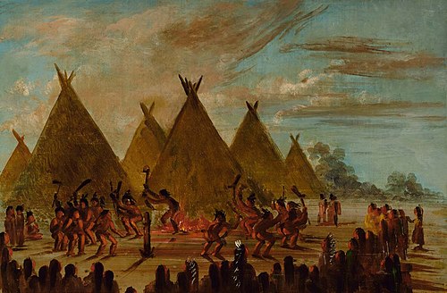 War Dance, Sioux, 1846, George Catlin