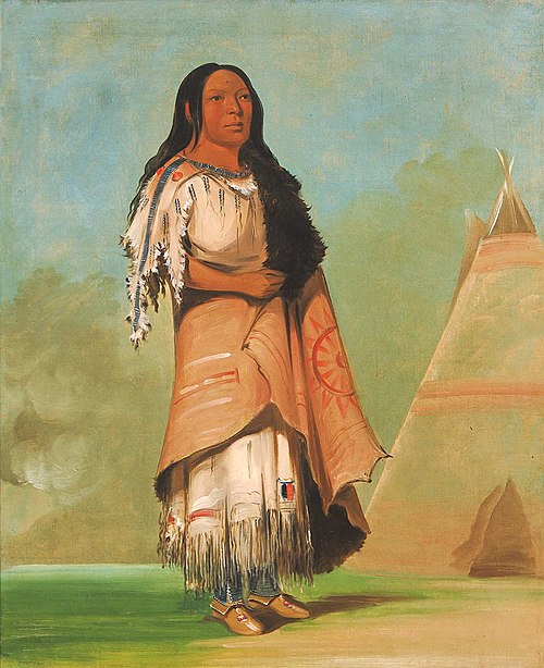 Ah'-kay-ee-pix-en, Woman Who Strikes Many, 1832, George Catlin
