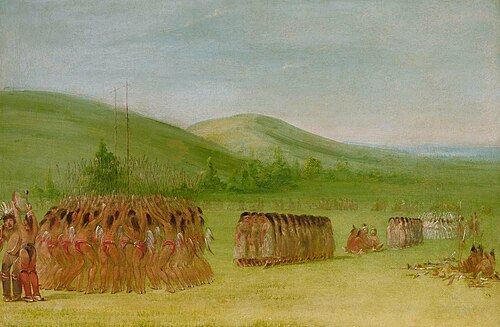 Ball-play Dance, Choctaw, 1834, George Catlin