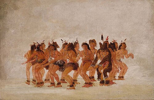 Bear Dance, Preparing for a Bear Hunt, 1836, George Catlin