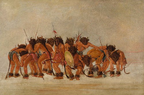 Buffalo Dance, Mandan, 1836, George Catlin