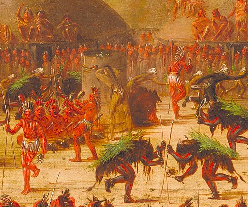 Bull Dance, Mandan O-kee-pa Ceremony, 1832, George Catlin