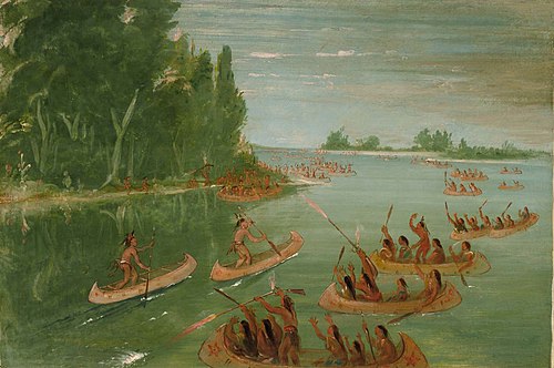 Canoe Race Near Sault Ste. Marie, 1836, George Catlin