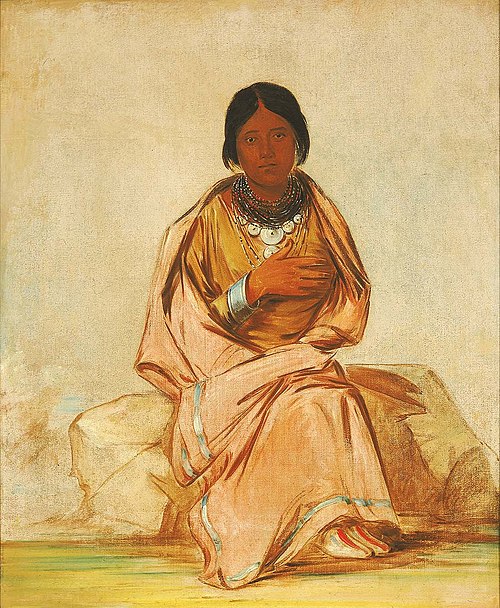 Chee-a-ex-e-co, Daughter of Deer without a Heart, 1838, George Catlin