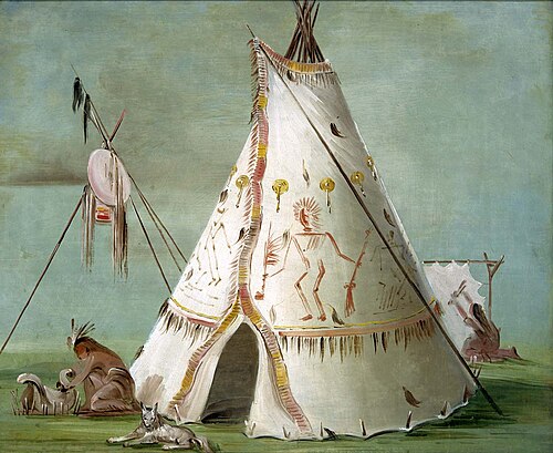 Crow Lodge of Twenty-five Buffalo Skins, 1832, George Catlin