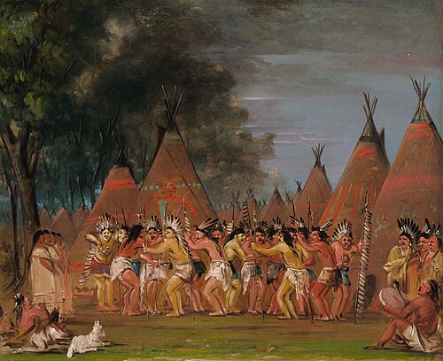 Dance of the Chiefs, Mouth of the Teton River, 1832, George Catlin