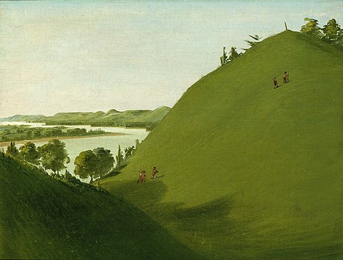 Floyd's Grave, Where Lewis and Clark Buried Sergeant Floyd in 1804, 1832, George Catlin