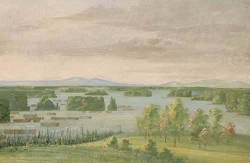 Lac du Cygne (Swan Lake), Near the Coteau des Prairies, 1836, George Catlin