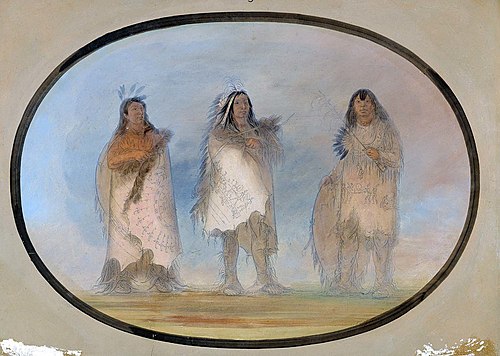 Little Bear, Steep Wind, The Dog; Three Distinguished Warriors of the Sioux Tribe, 1868, George Catlin