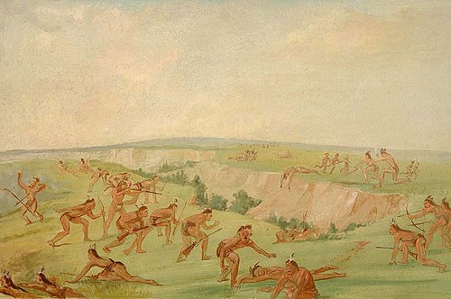 Mandan Attacking a Party of Arikara, 1832, George Catlin