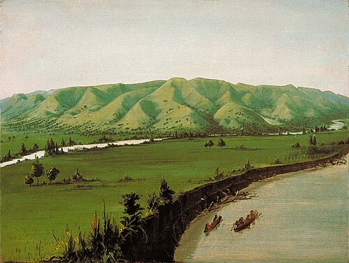 Nishnabottana Bluffs, 1070 Miles above St. Louis, 1832, George Catlin