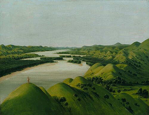 River Bluffs, 1320 Miles above St. Louis, 1832, George Catlin