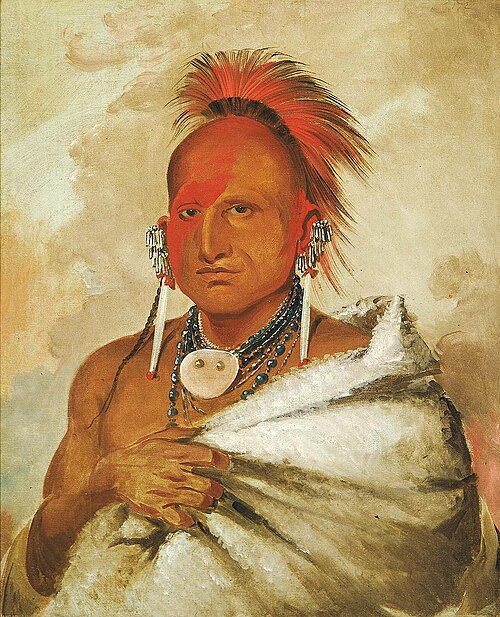 O-rón-gás-see, Bear-catcher, a Celebrated Warrior, 1832, George Catlin