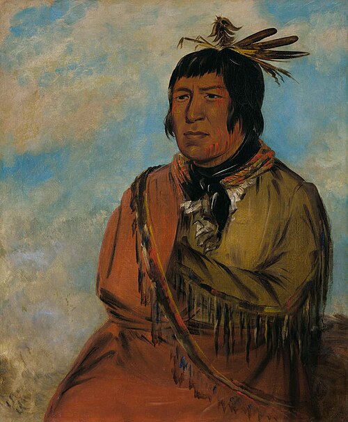 Na-pów-sa, Bear Traveling at Night, a Chief, 1830, George Catlin