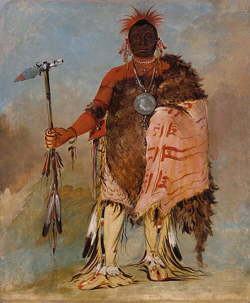 Om-pah-tón-ga, Big Elk, a Famous Warrior, 1832, George Catlin