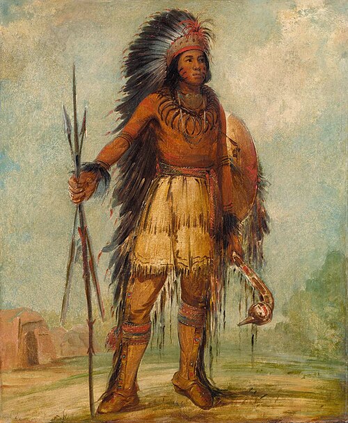 A-wun-ne-wa-be, Bird of Thunder, 1845, George Catlin