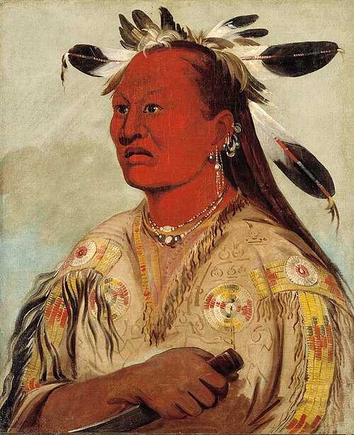 Stán-au-pat, Bloody Hand, Chief of the Tribe, 1832, George Catlin