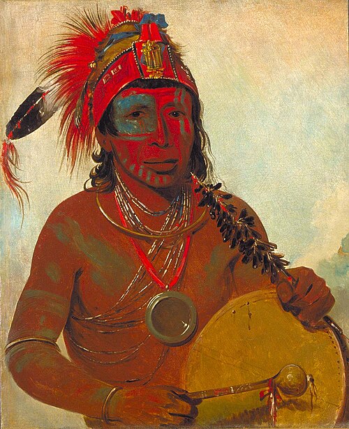 Tóh-to-wah-kón-da-pee, Blue Medicine, a Medicine Man of the Ting-ta-to-ah Band, 1835, George Catlin
