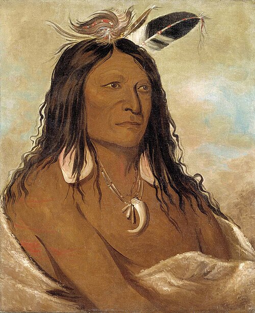 Eé-shah-kó-nee, Bow and Quiver, First Chief of the Tribe, 1834, George Catlin