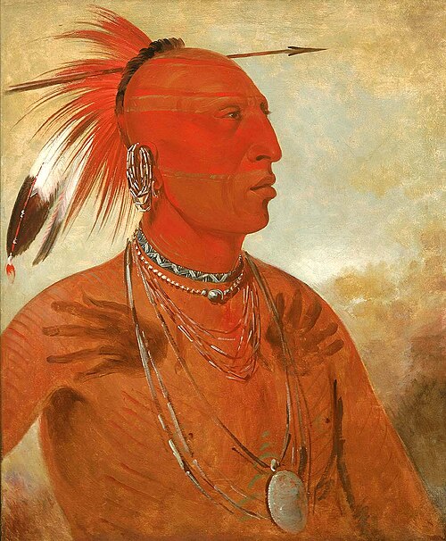 La-wáh-he-coots-la-sháw-no, Brave Chief, a Skidi (Wolf) Pawnee, 1832, George Catlin