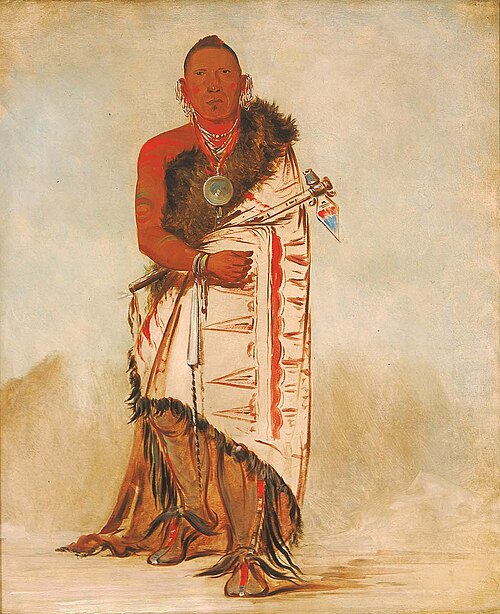 Ki-hó-go-waw-shú-shee, Brave Chief, Chief of the Tribe, 1832, George Catlin