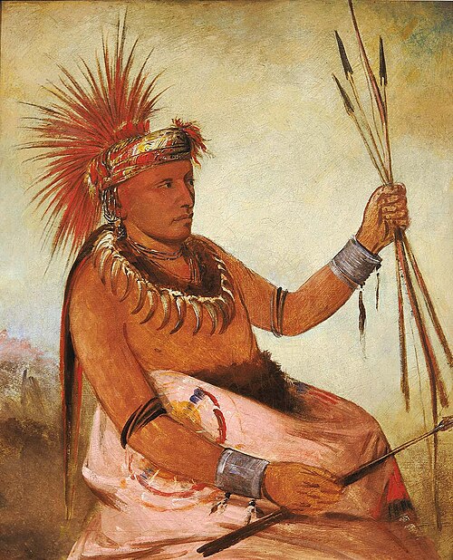 Wos-cóm-mun, Busy Man, a Brave, 1832, George Catlin