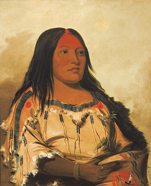 Eeh-nís-kim, Crystal Stone, Wife of the Chief, 1832, George Catlin