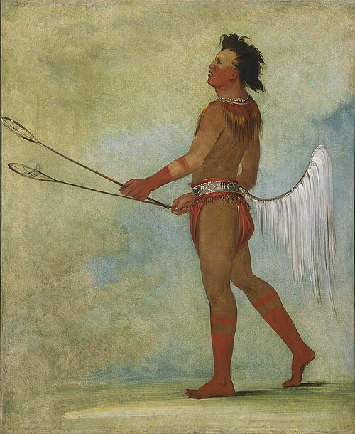 Tul-lock-chísh-ko, Drinks the Juice of the Stone, in Ball-player's Dress, 1834, George Catlin