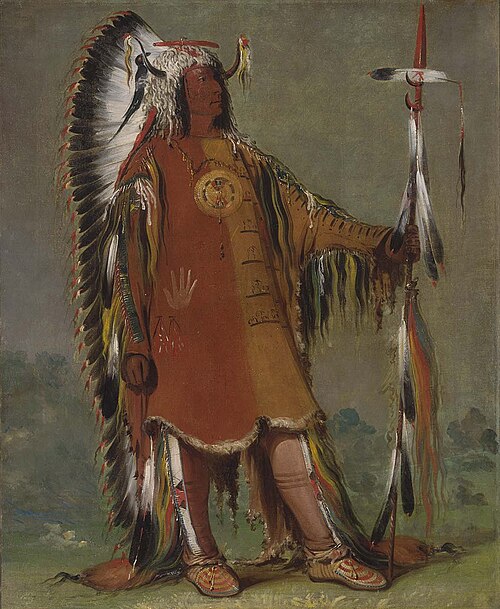 Máh-to-tóh-pa, Four Bears, Second Chief, in Full Dress, 1832, George Catlin