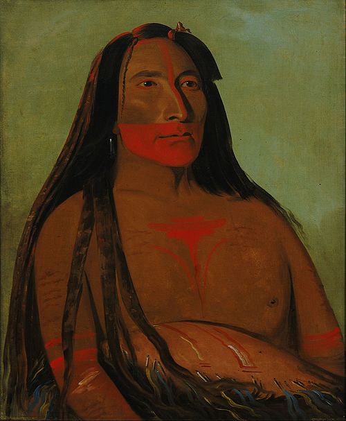 Máh-to-tóh-pa, Four Bears, Second Chief in Mourning, 1832, George Catlin