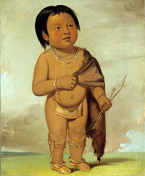 Tcha-aés-ka-ding, Grandson of Buffalo Bull's Back Fat, 1832, George Catlin