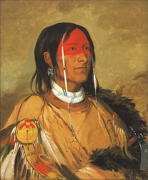 Eeh-tow-wées-ka-zeet, He Who Has Eyes Behind Him (also known as Broken Arm), a Foremost Brave, 1832, George Catlin