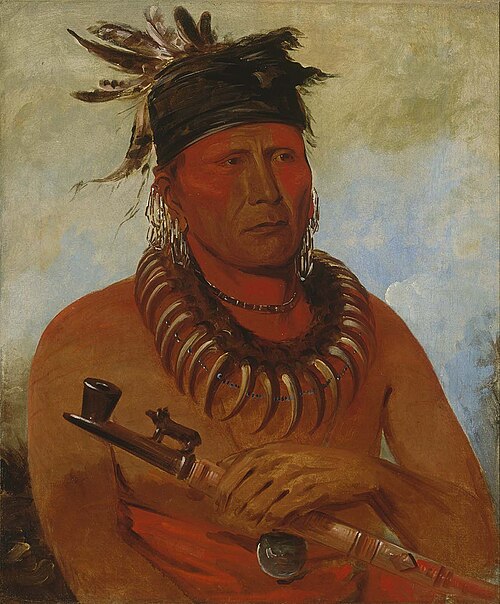 Háw-che-ke-súg-ga, He Who Kills the Osages, Chief of the Tribe, 1832, George Catlin