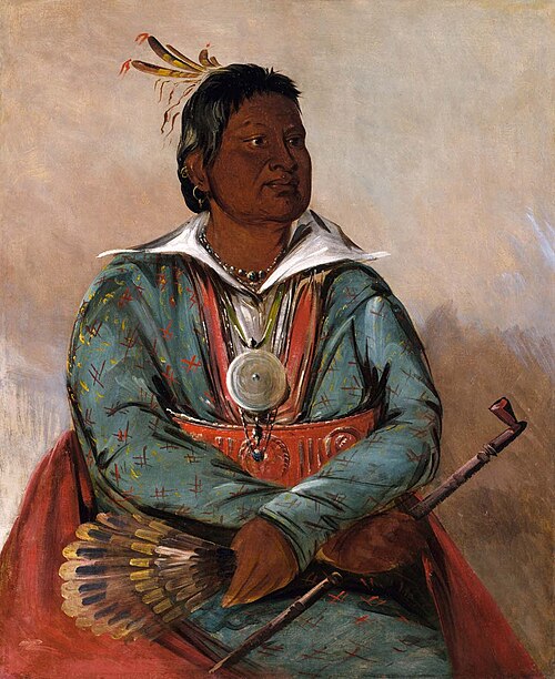 Mó-sho-la-túb-bee, He Who Puts Out and Kills, Chief of the Tribe, 1834, George Catlin