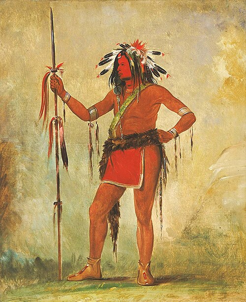 Cáh-be-múb-bee, He Who Sits Everywhere, a Brave, 1835, George Catlin
