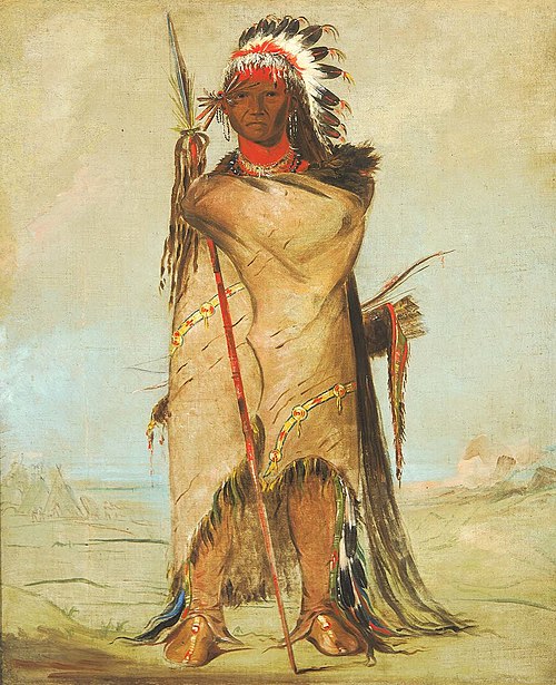 Hó-ra-tó-a, a Brave, 1832, George Catlin