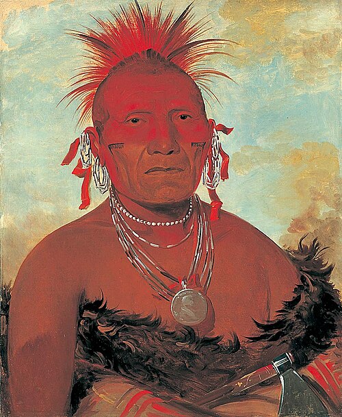 Shón-ka-ki-he-ga, Horse Chief, Grand Pawnee Head Chief, 1832, George Catlin