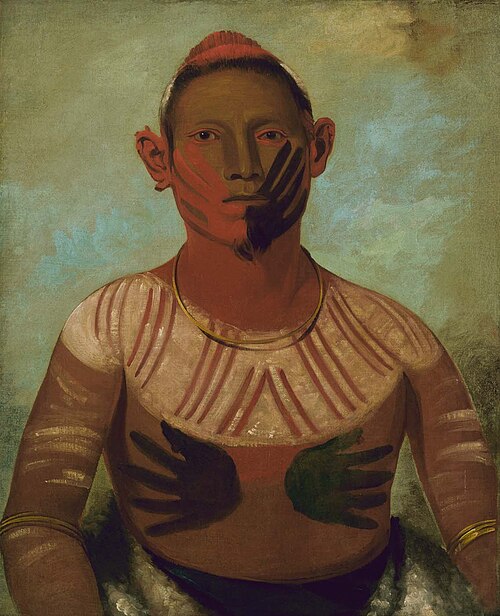 I-o-wáy, One of Black Hawk's Principal Warriors, 1832, George Catlin