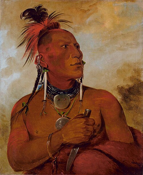 Meach-o-shín-gaw, Little White Bear, a Distinguished Brave, 1832, George Catlin