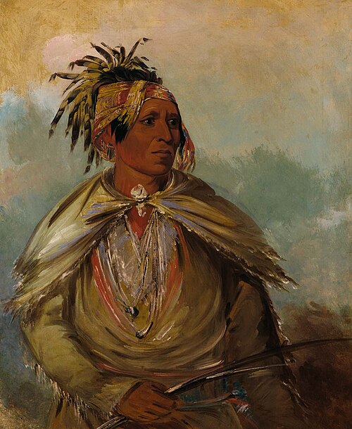 Pah-mee-ców-ee-tah, Man Who Tracks, a Chief, 1830, George Catlin