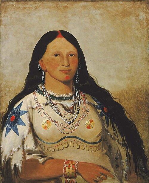 Mi-néek-ee-súnk-te-ka, Mink, a Beautiful Girl, 1832, George Catlin