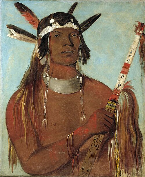 Seehk-hée-da, Mouse-colored Feather, a Noted Brave, 1832, George Catlin