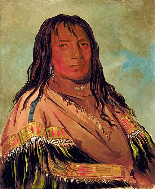Chá-tee-wah-née-che, No Heart, Chief of the Wah-ne-watch-to-nee-nah Band, 1832, George Catlin