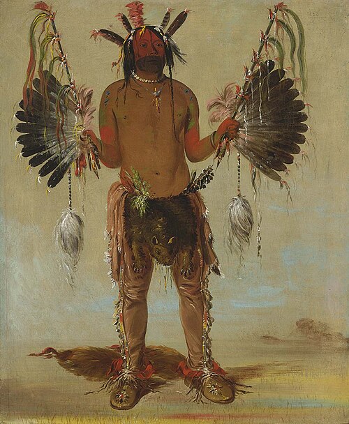 Mah-tó-he-ha, Old Bear, a Medicine Man, 1832, George Catlin