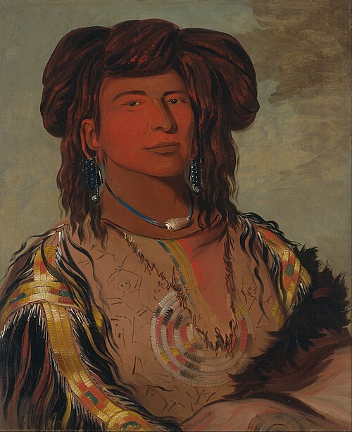 Ha-wón-je-tah, One Horn, Head Chief of the Miniconjou Tribe, 1832, George Catlin