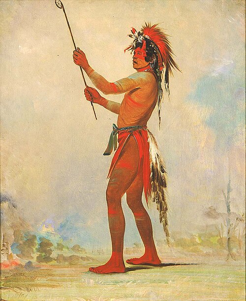 We-chúsh-ta-dóo-ta, Red Man, a Distinguished Ball Player, 1835, George Catlin